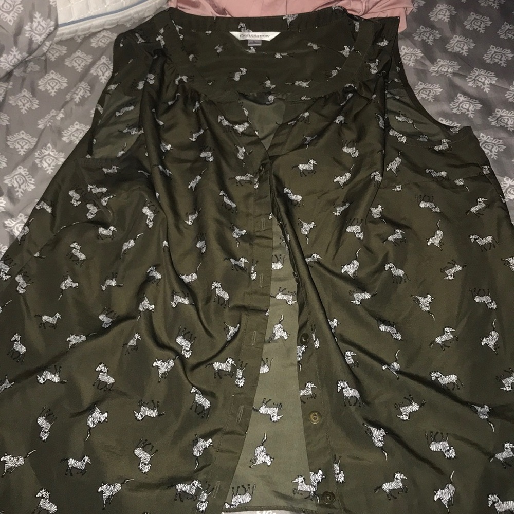 Silk-like zebra blouse